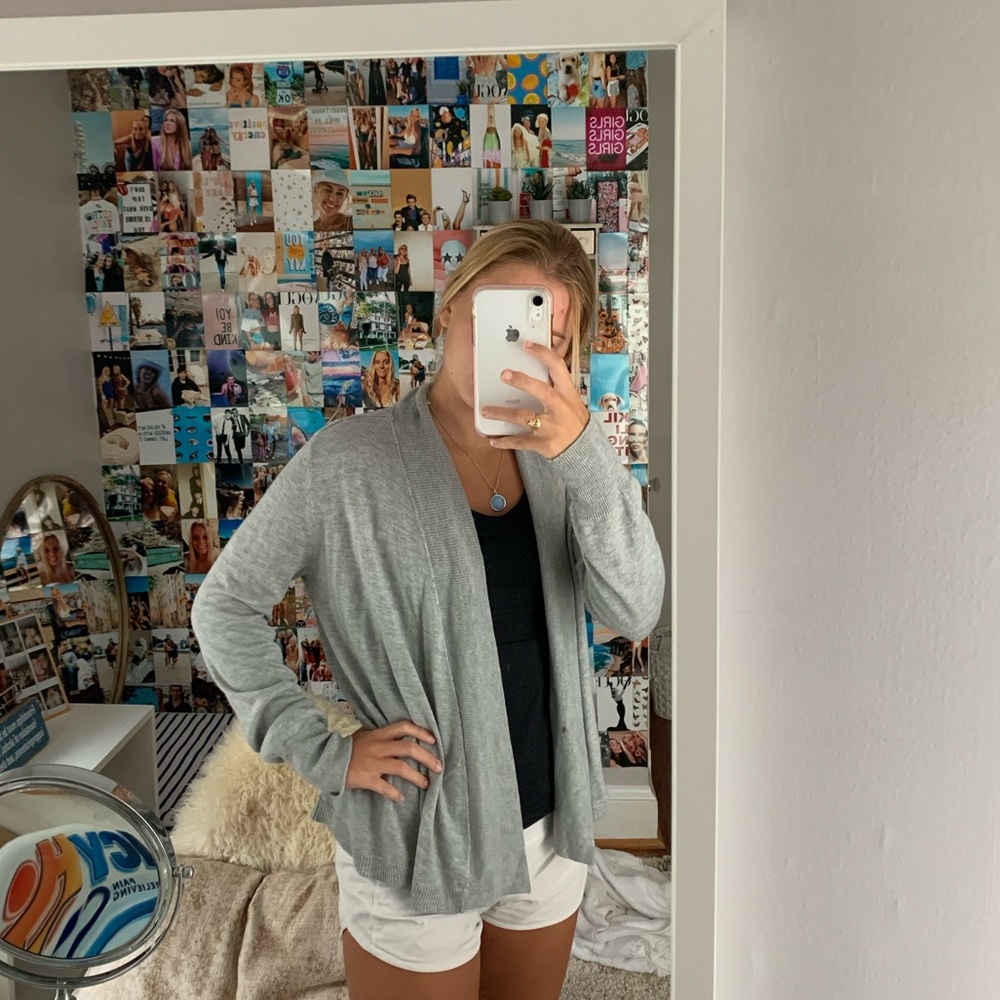 Gray cardigan